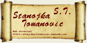 Stanojka Tomanović vizit kartica
